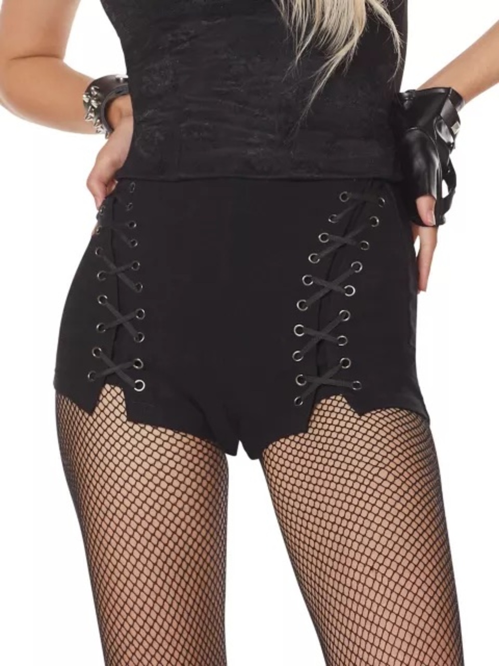 Spirit High-Waist Black Lace-Up Shorts